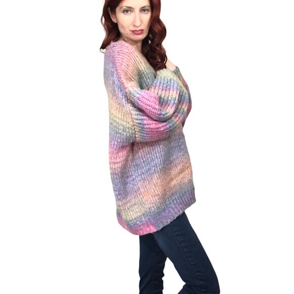 Rare! Love Shack Fancy Rio Rainbow Wool Alpaca Pullover Sweater Size M/L NWT - Picture 10 of 16